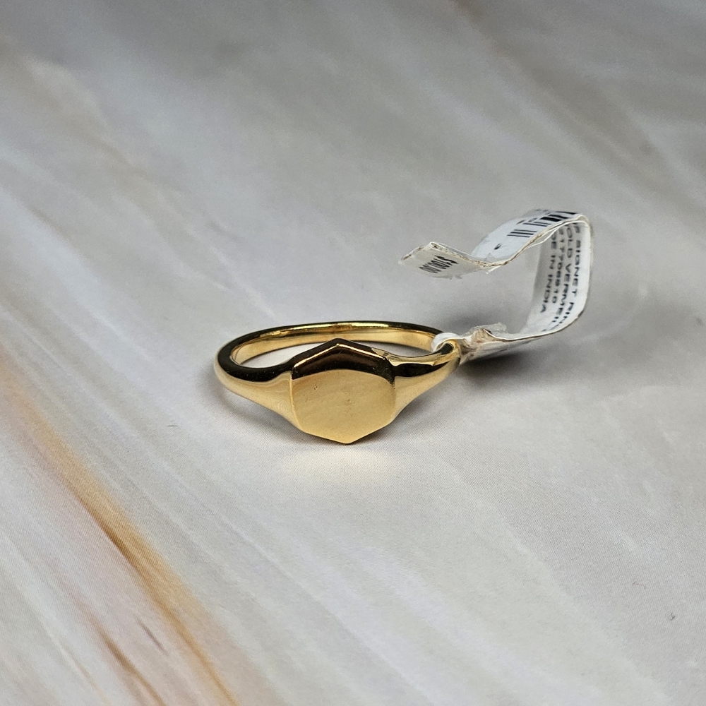 NWT Kendra Scott Davis Signet 18k Gold Vermeil Ring Size 6
